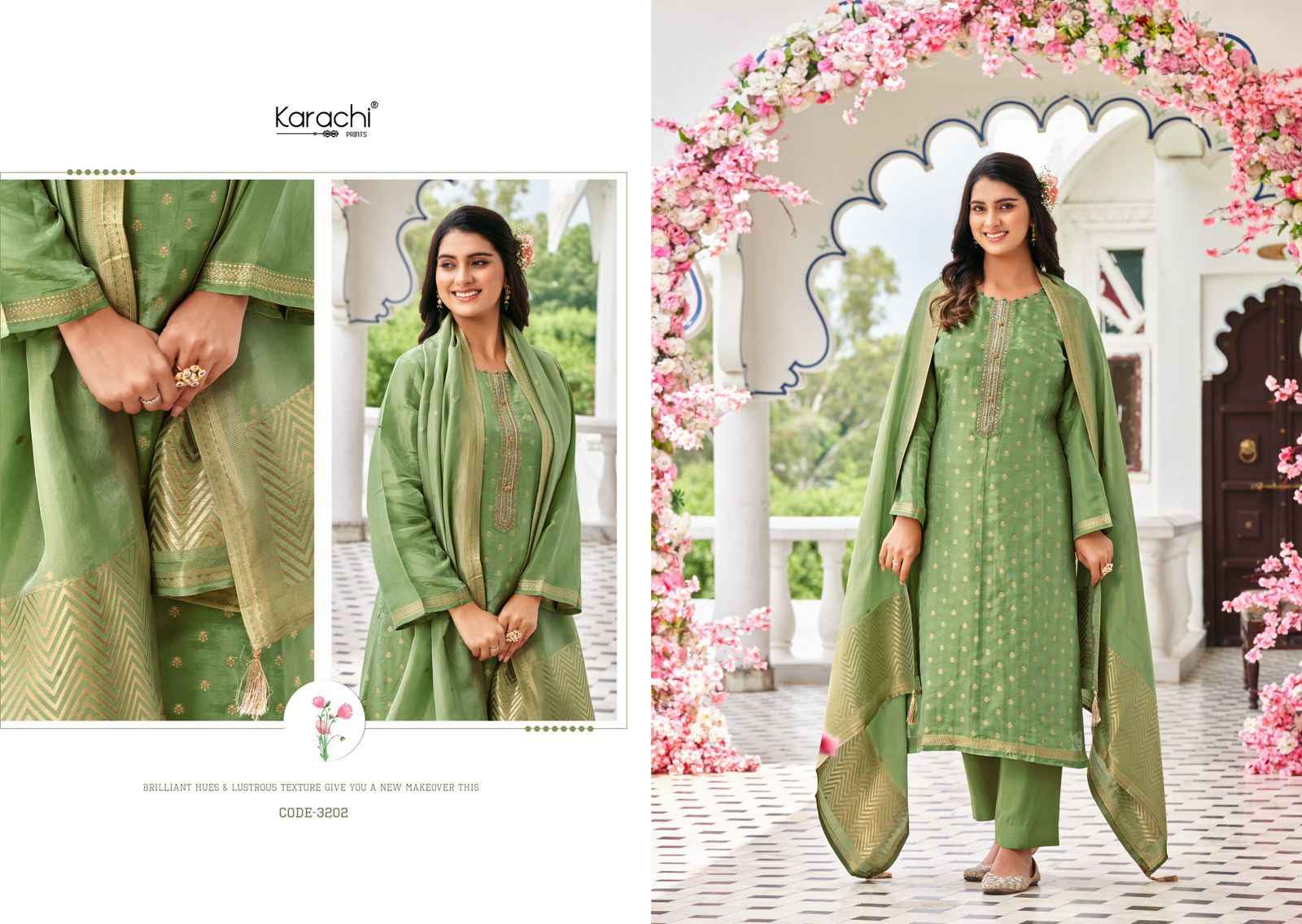 Kanjivaram dress material clearance