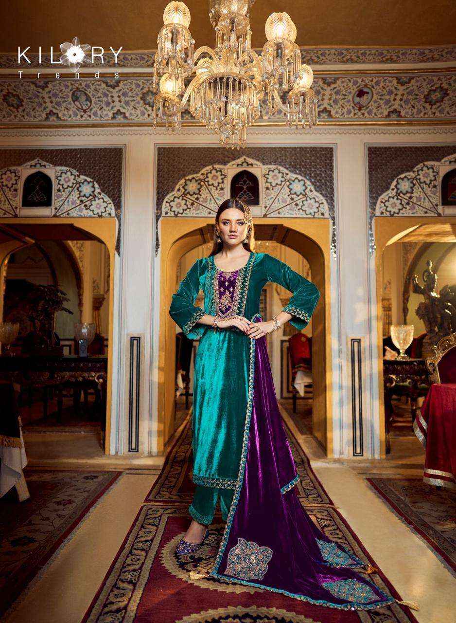 Kilory Trendz Jashn E Mehfil Velvet Dress Material 6 pcs Catalogue