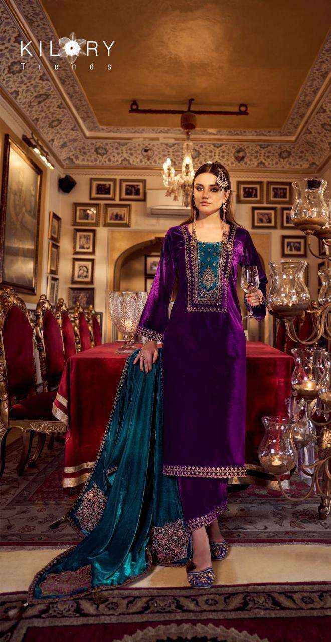 Kilory Trendz Jashn E Mehfil Velvet Dress Material 6 pcs Catalogue