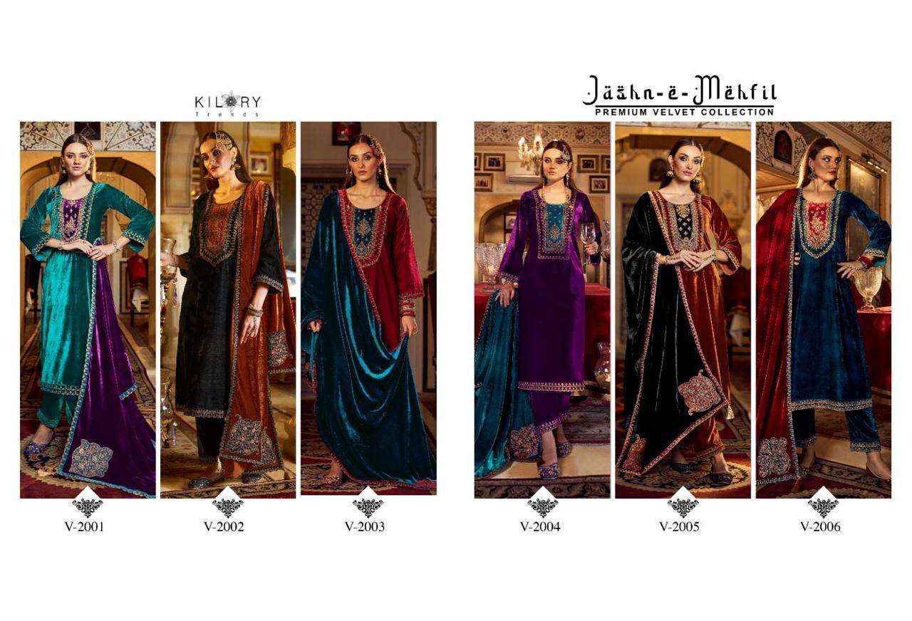 Kilory Trendz Jashn E Mehfil Velvet Dress Material 6 pcs Catalogue