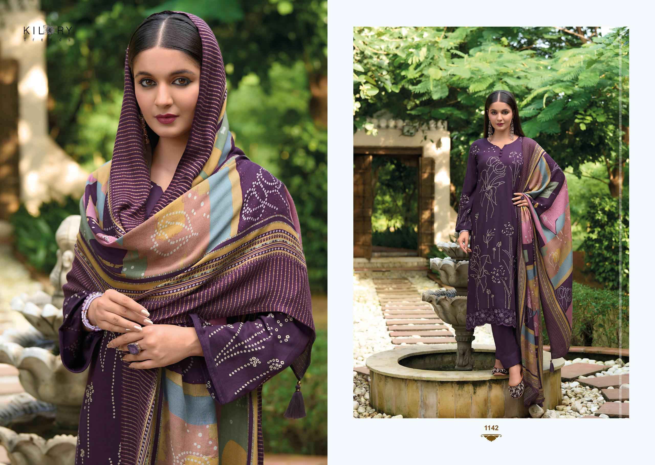 Kilory Trendz Lashkara Viscouse Pashmina Dress Material 8 pcs Catalogue