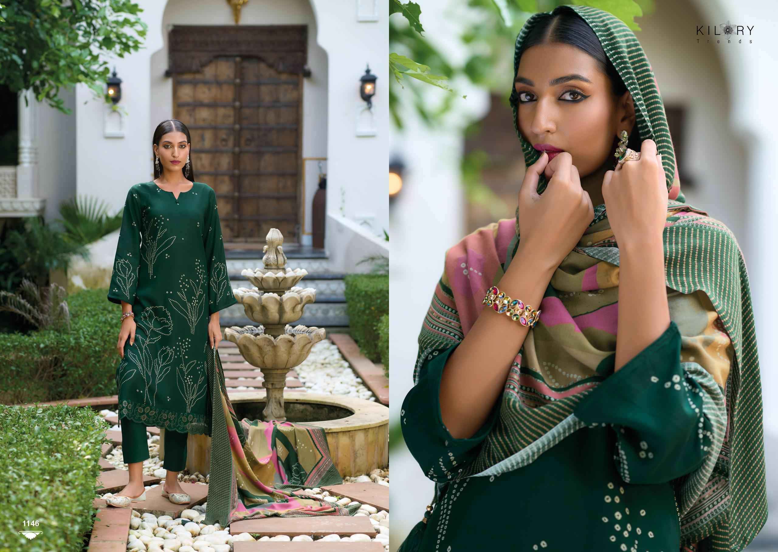 Kilory Trendz Lashkara Viscouse Pashmina Dress Material 8 pcs Catalogue
