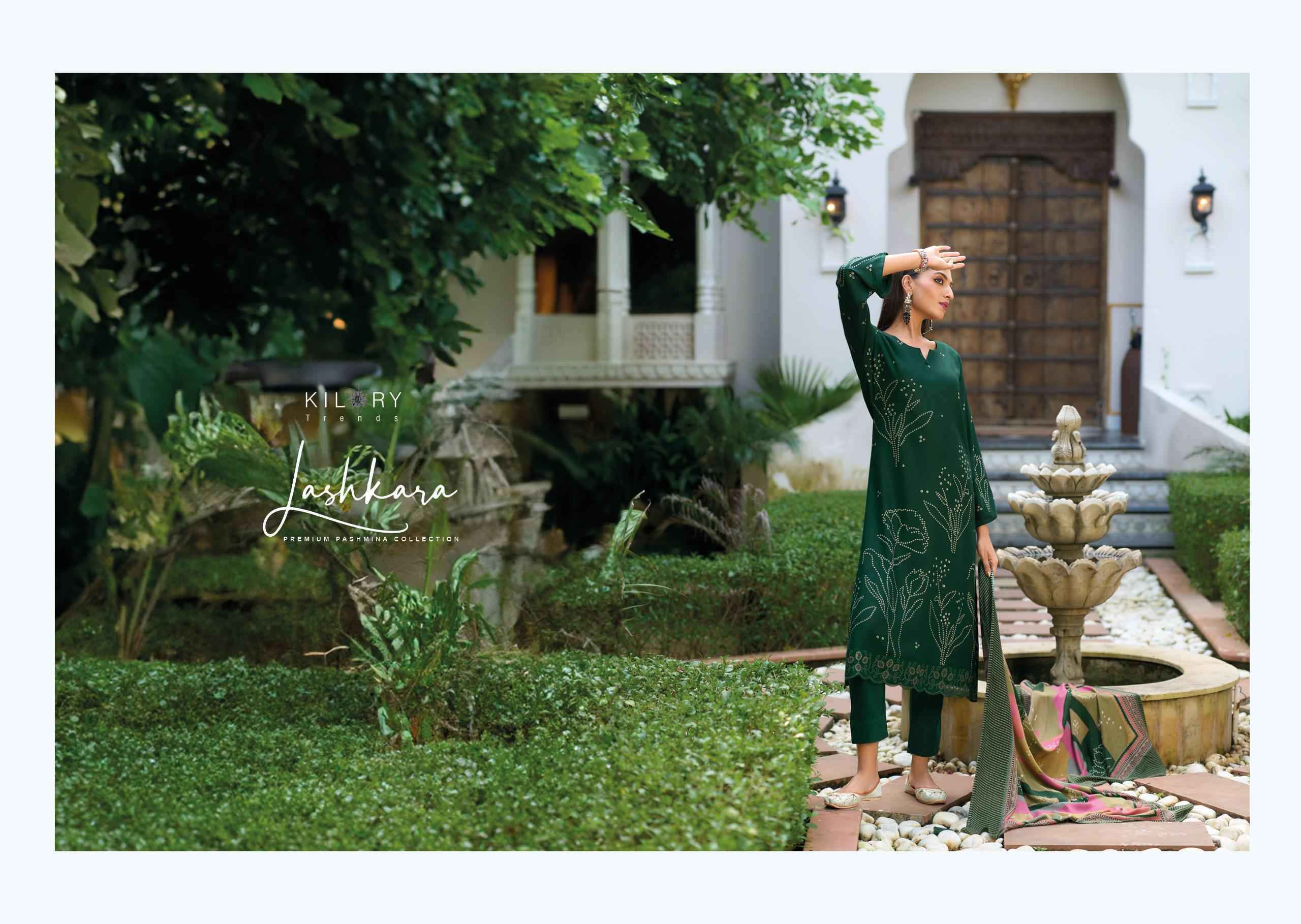 Kilory Trendz Lashkara Viscouse Pashmina Dress Material 8 pcs Catalogue