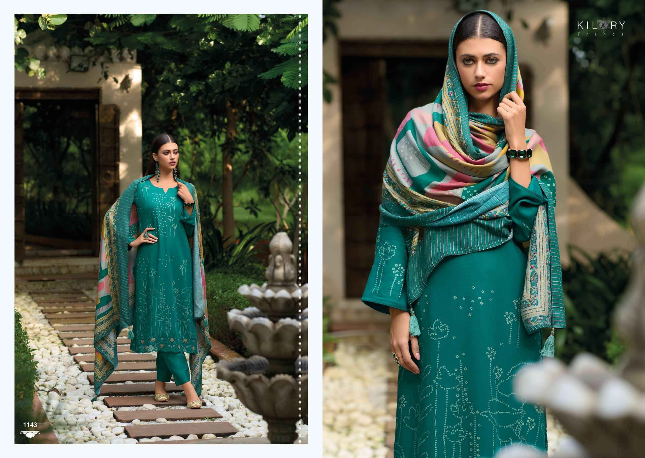 Kilory Trendz Lashkara Viscouse Pashmina Dress Material 8 pcs Catalogue