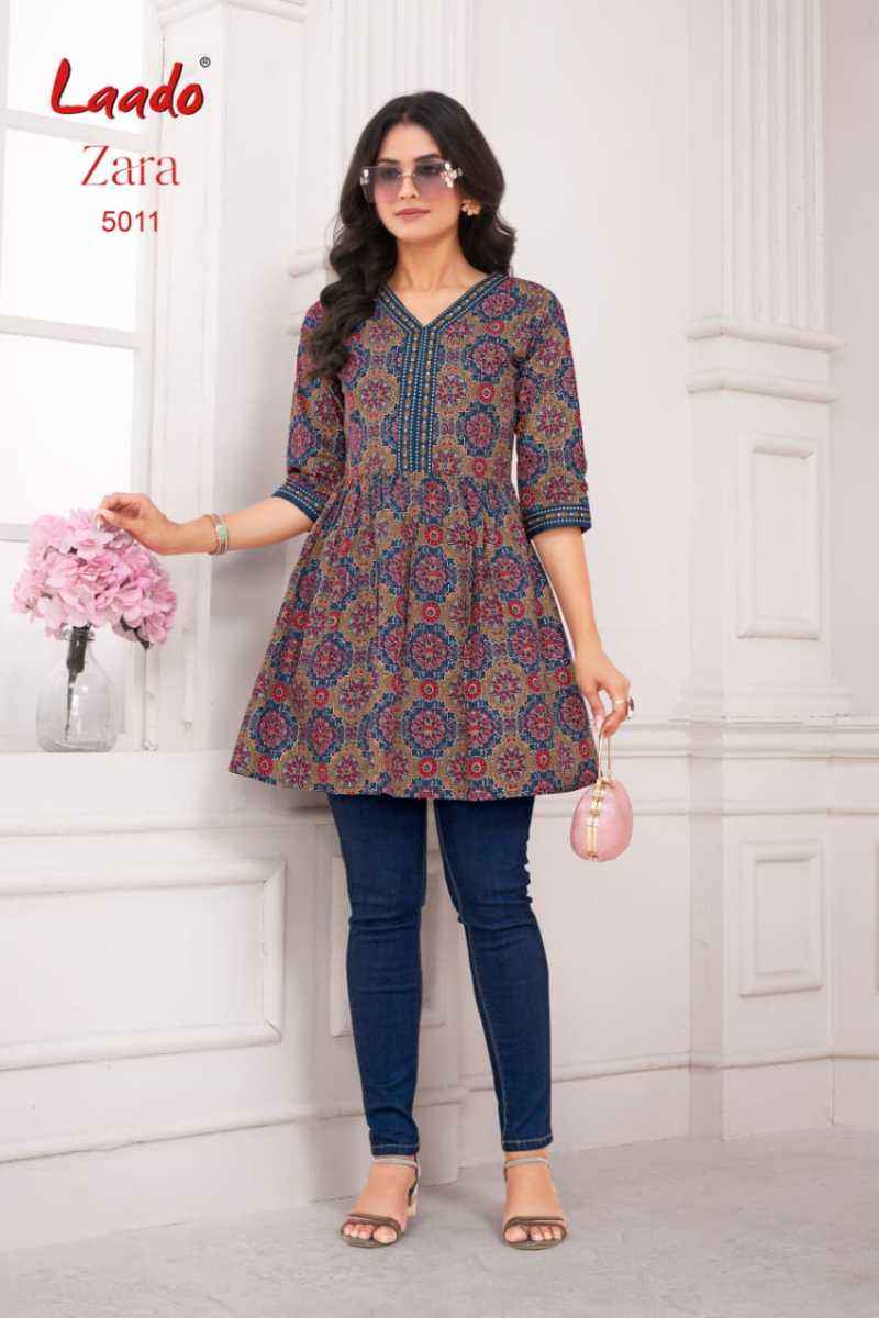 Laado Zara Vol 5 Cotton Kurti 12 pcs Catalogu