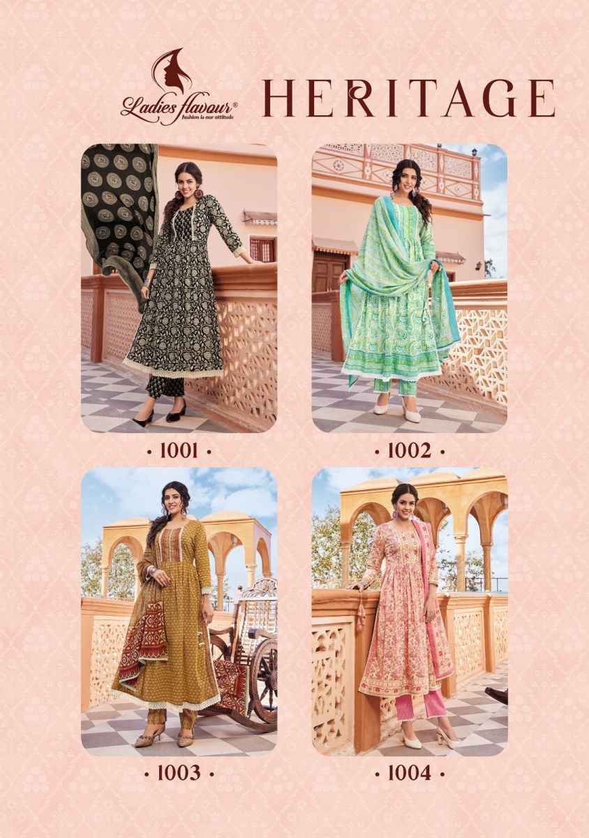 Ladies Flavour Heritage Cotton Kurti Combo 4 pcs Catalogue