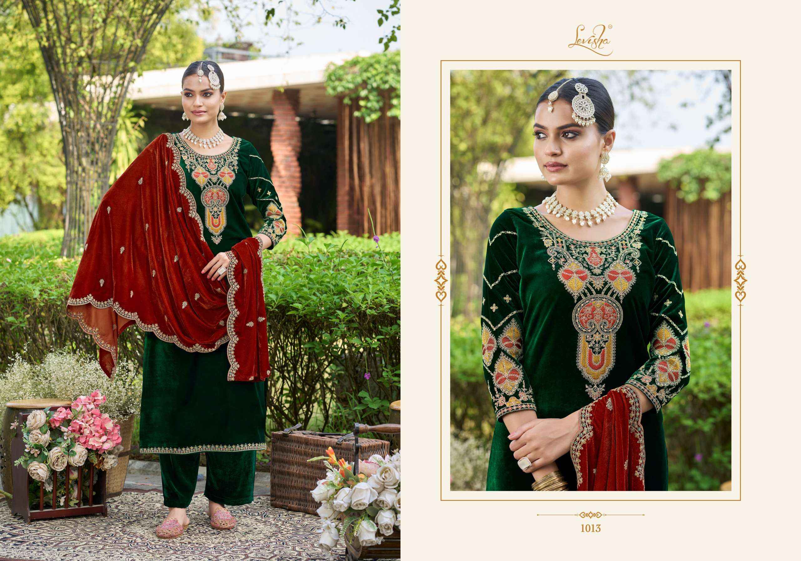 Levisha Ek Nazar Velvet Dress Material 6 pcs Catalogue