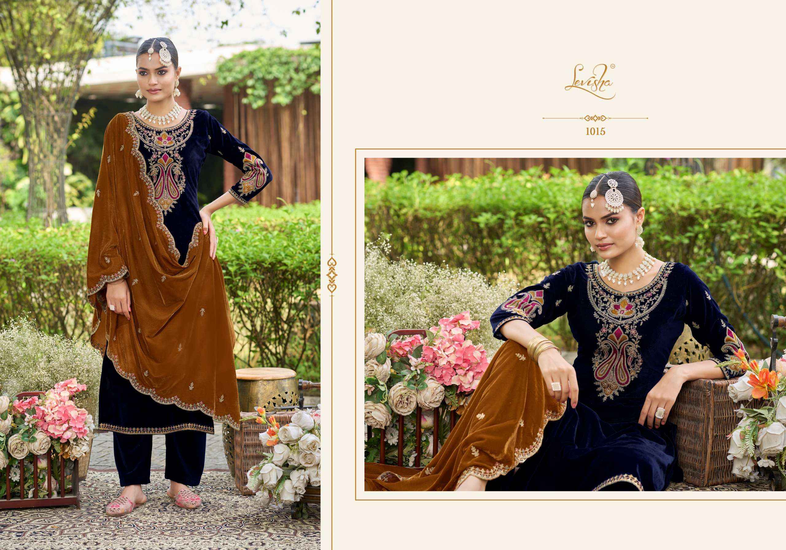 Levisha Ek Nazar Velvet Dress Material 6 pcs Catalogue