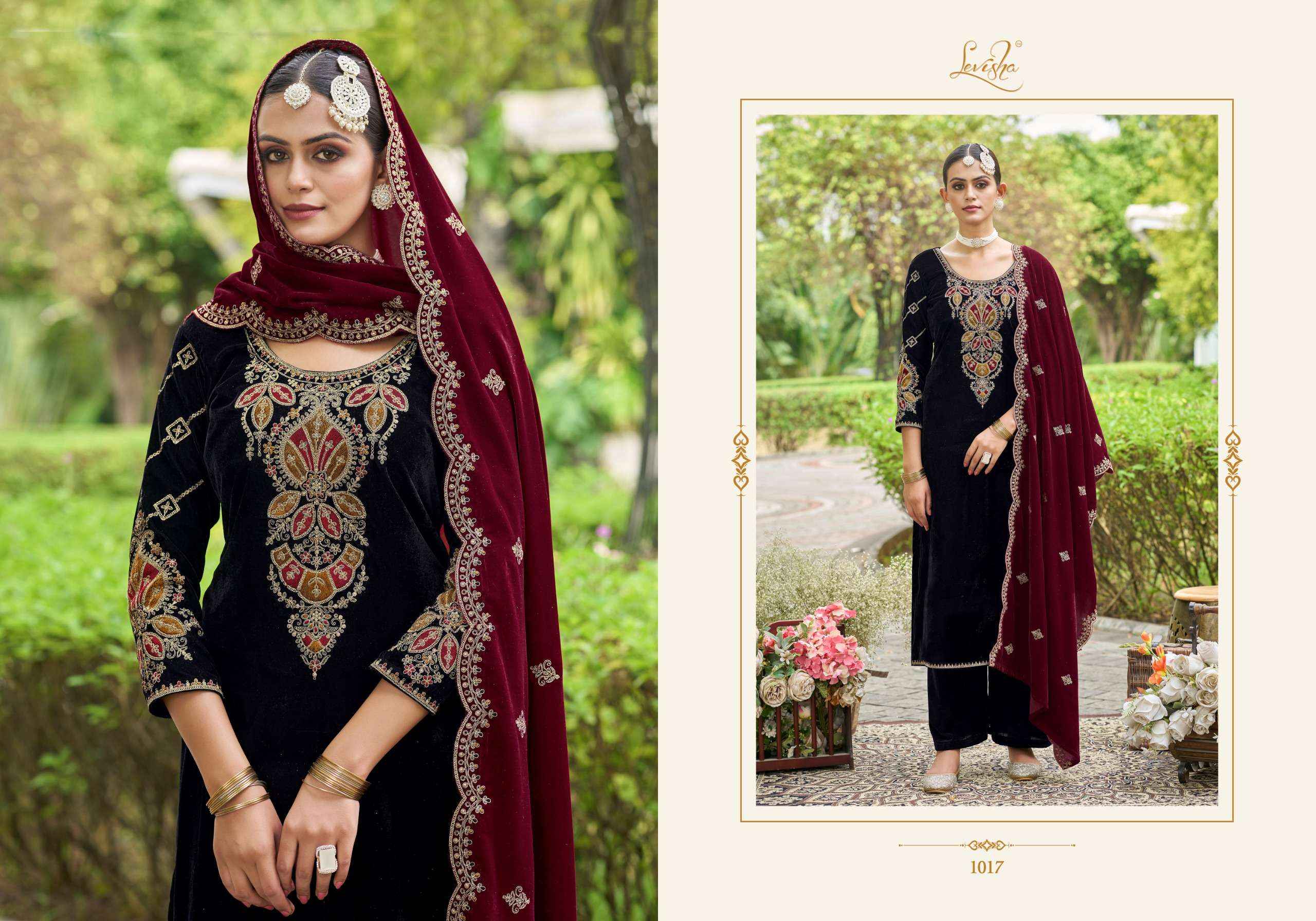 Levisha Ek Nazar Velvet Dress Material 6 pcs Catalogue