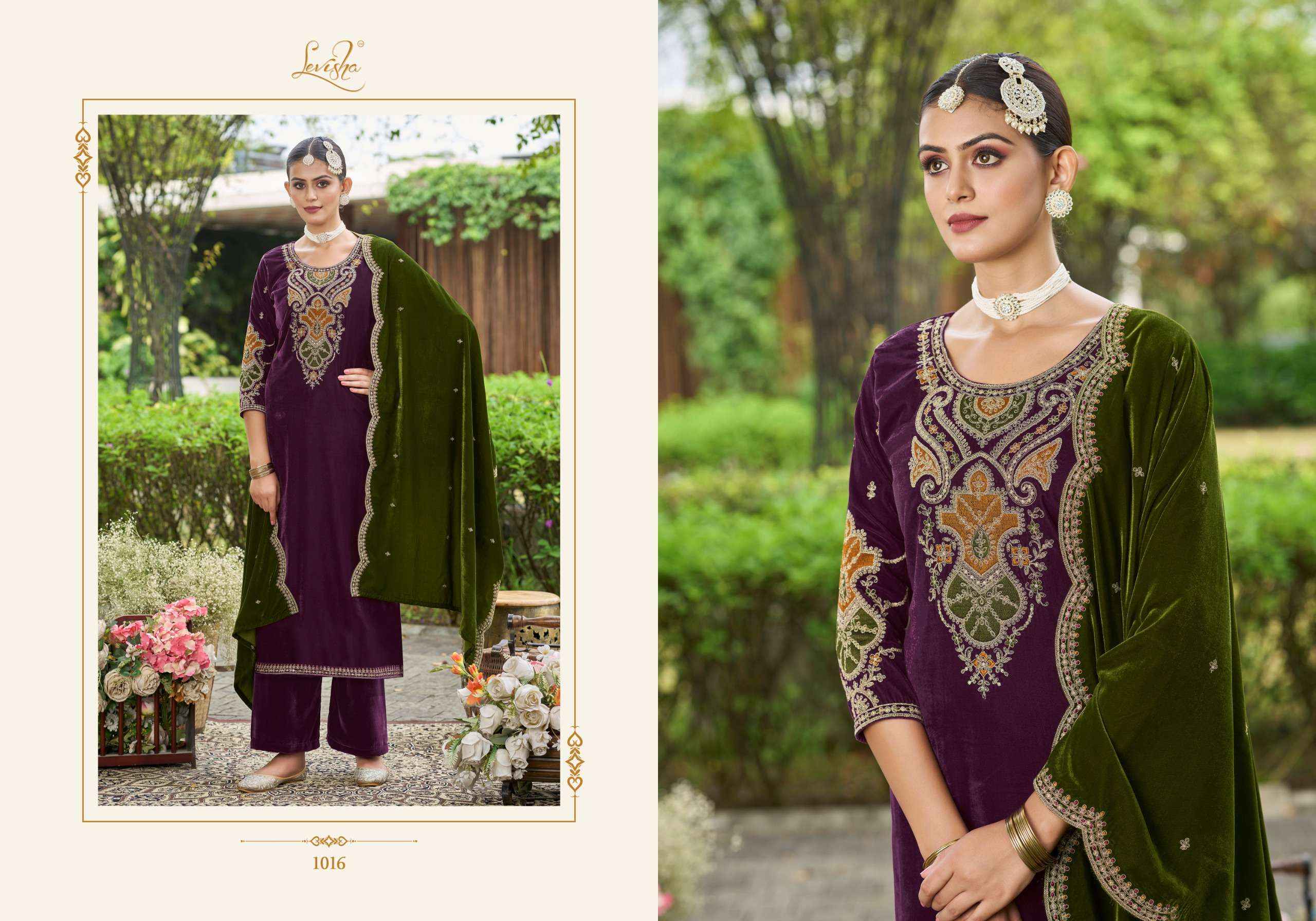 Levisha Ek Nazar Velvet Dress Material 6 pcs Catalogue