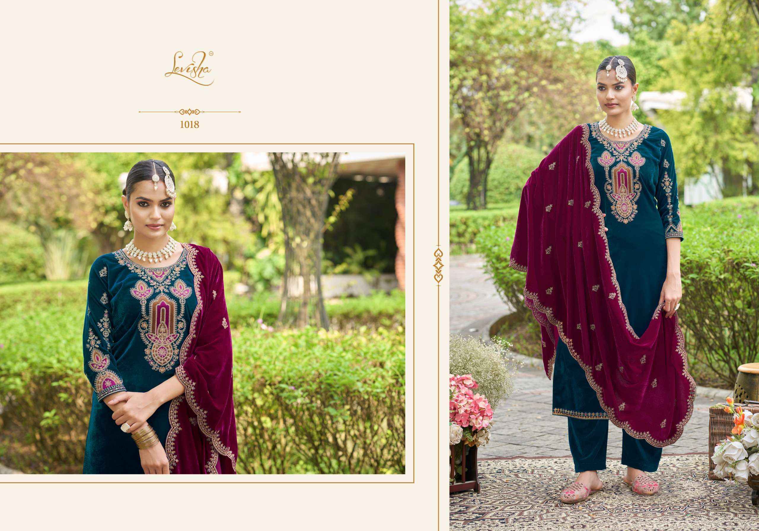 Levisha Ek Nazar Velvet Dress Material 6 pcs Catalogue