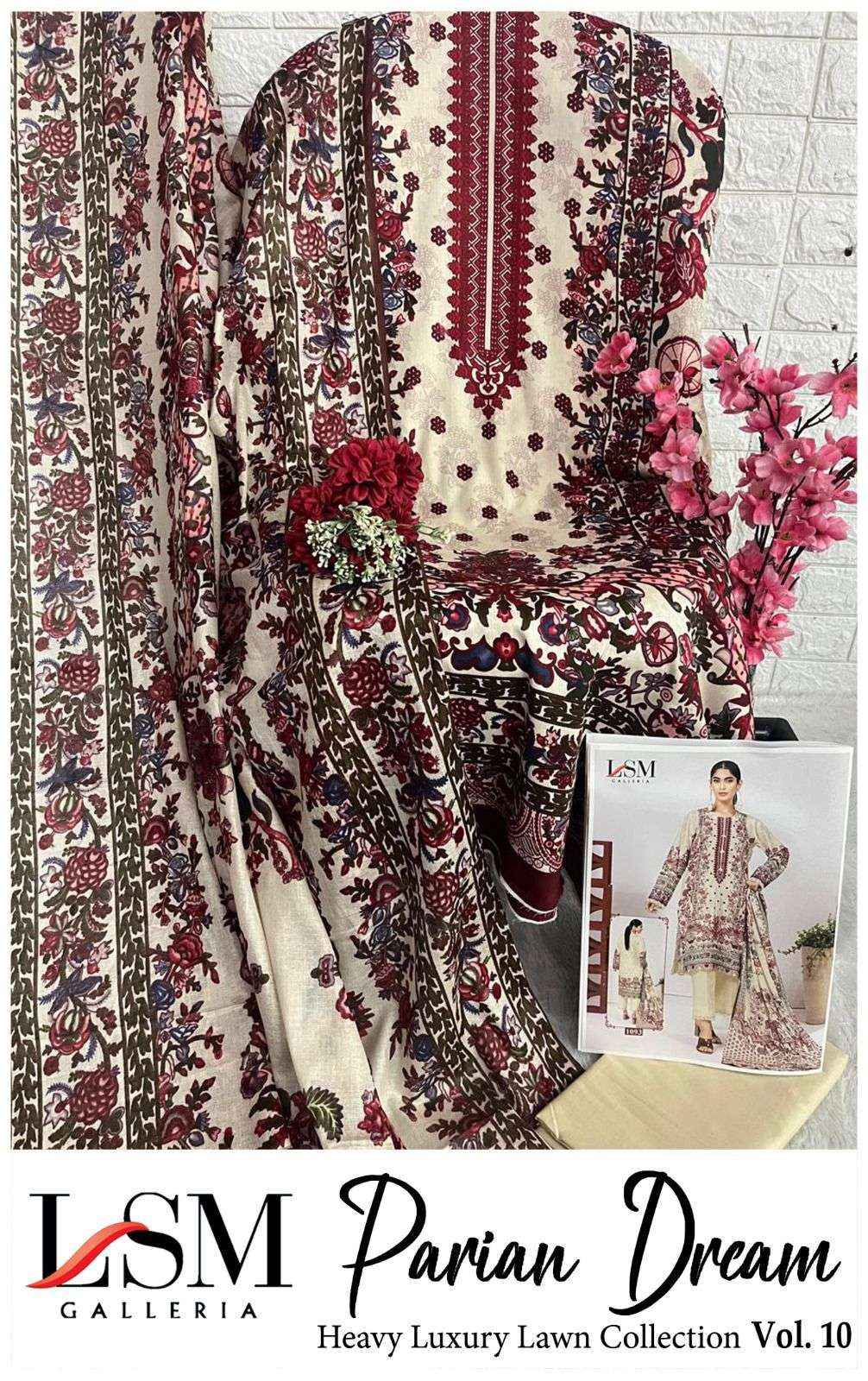 LSM Galleria Parian Dream Vol 10 Lawn Dress Material 6 pcs Catalogue
