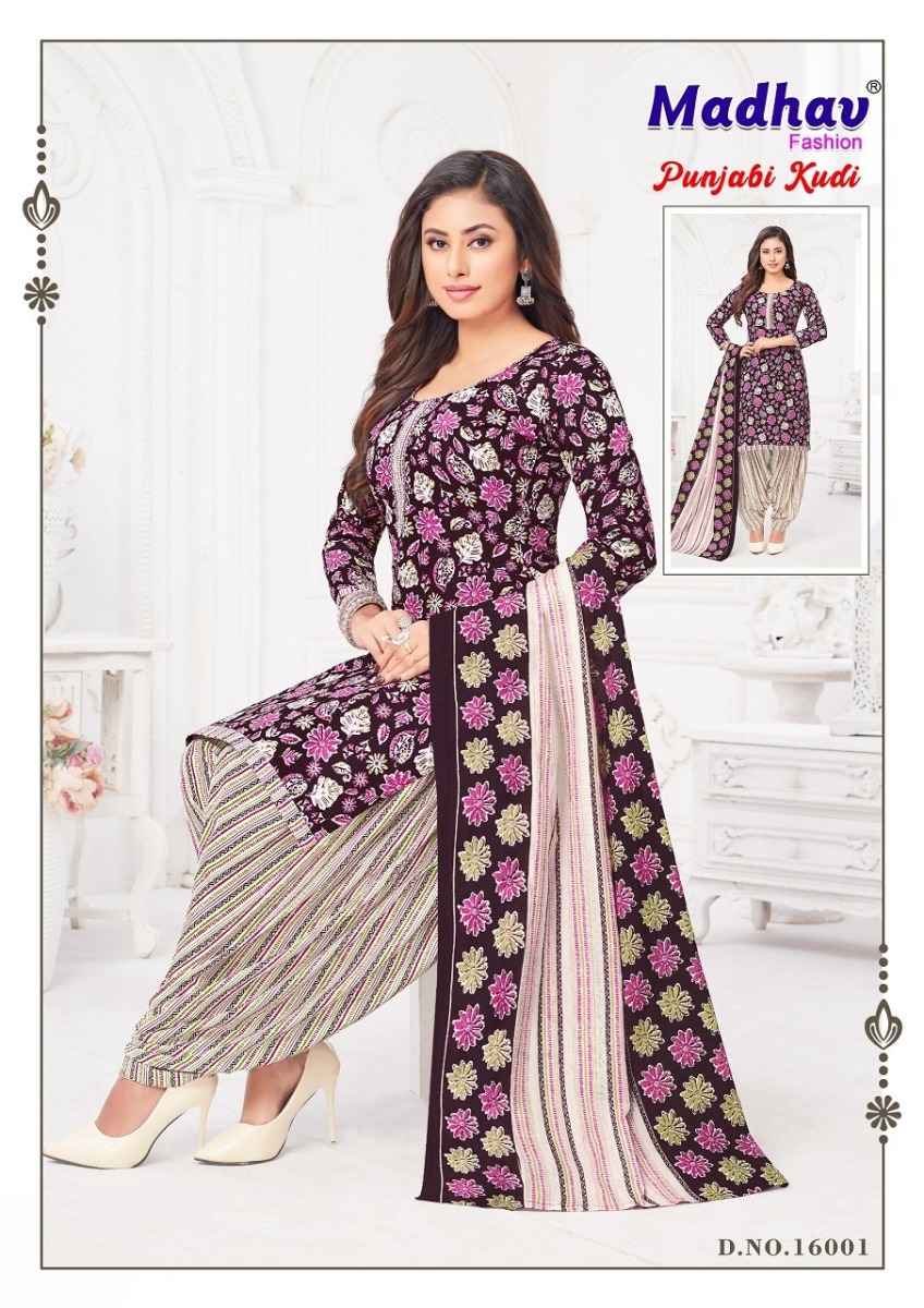 Madhav Fashion Punjabi Kudi Vol 16 Cotton Dress Material 10 pcs Catalogue