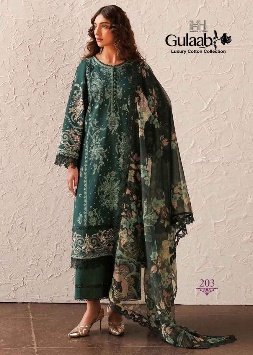 Maryam Hussain Gulaab Vol 2 Cotton Dress Material 6 pc Cataloge