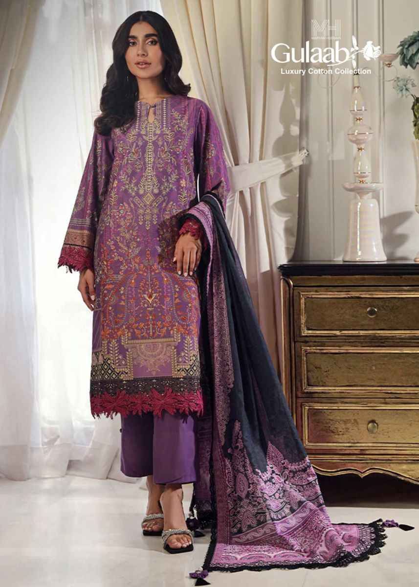 Maryam Hussain Gulaab Vol 2 Cotton Dress Material 6 pc Cataloge