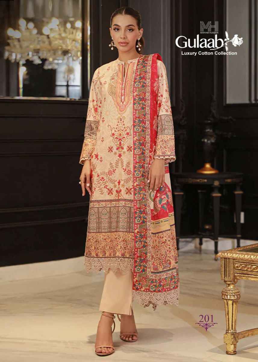 Maryam Hussain Gulaab Vol 2 Cotton Dress Material 6 pc Cataloge