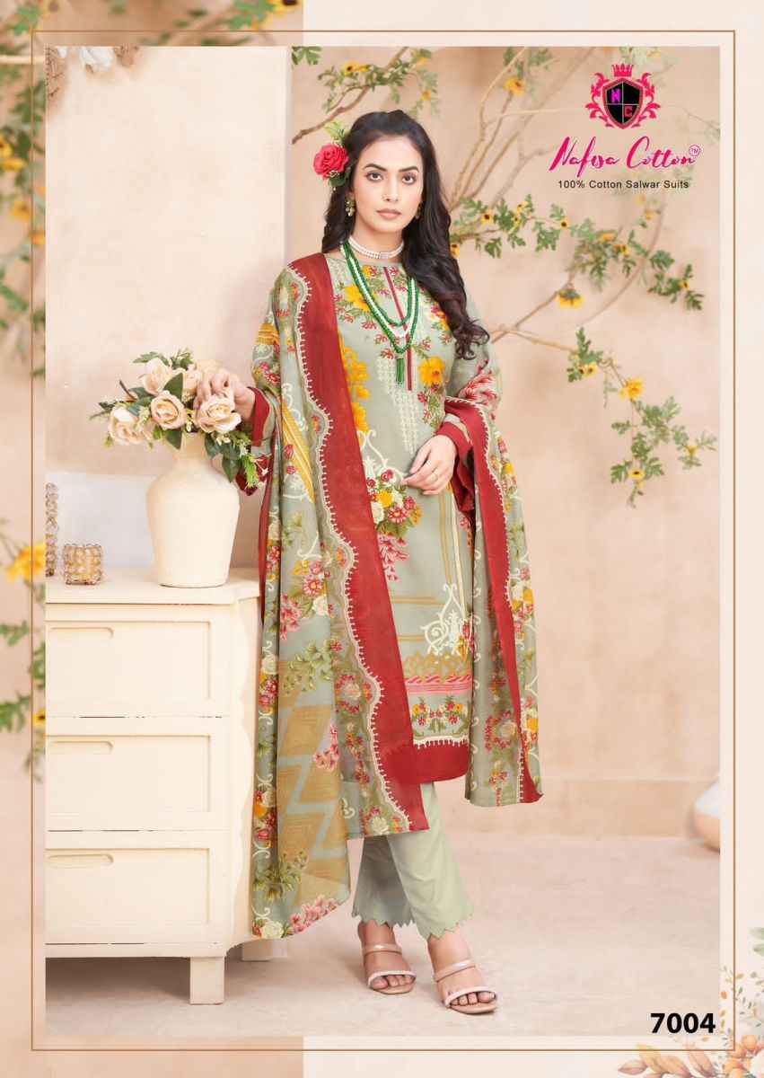 Nafisa Cotton Mahera Karachi Suits Vol 7 Cotton Dress Material 6 pcs Catalogue