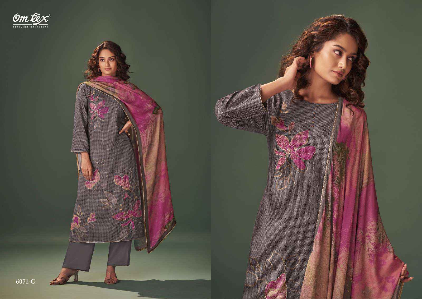Omtex Kaizen Pashmina Dress Material 4 pcs Catalogue