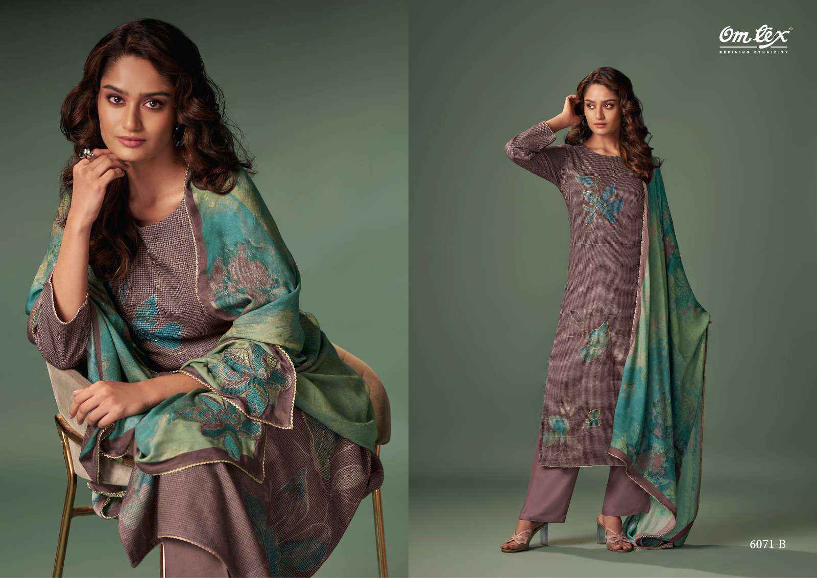 Omtex Kaizen Pashmina Dress Material 4 pcs Catalogue