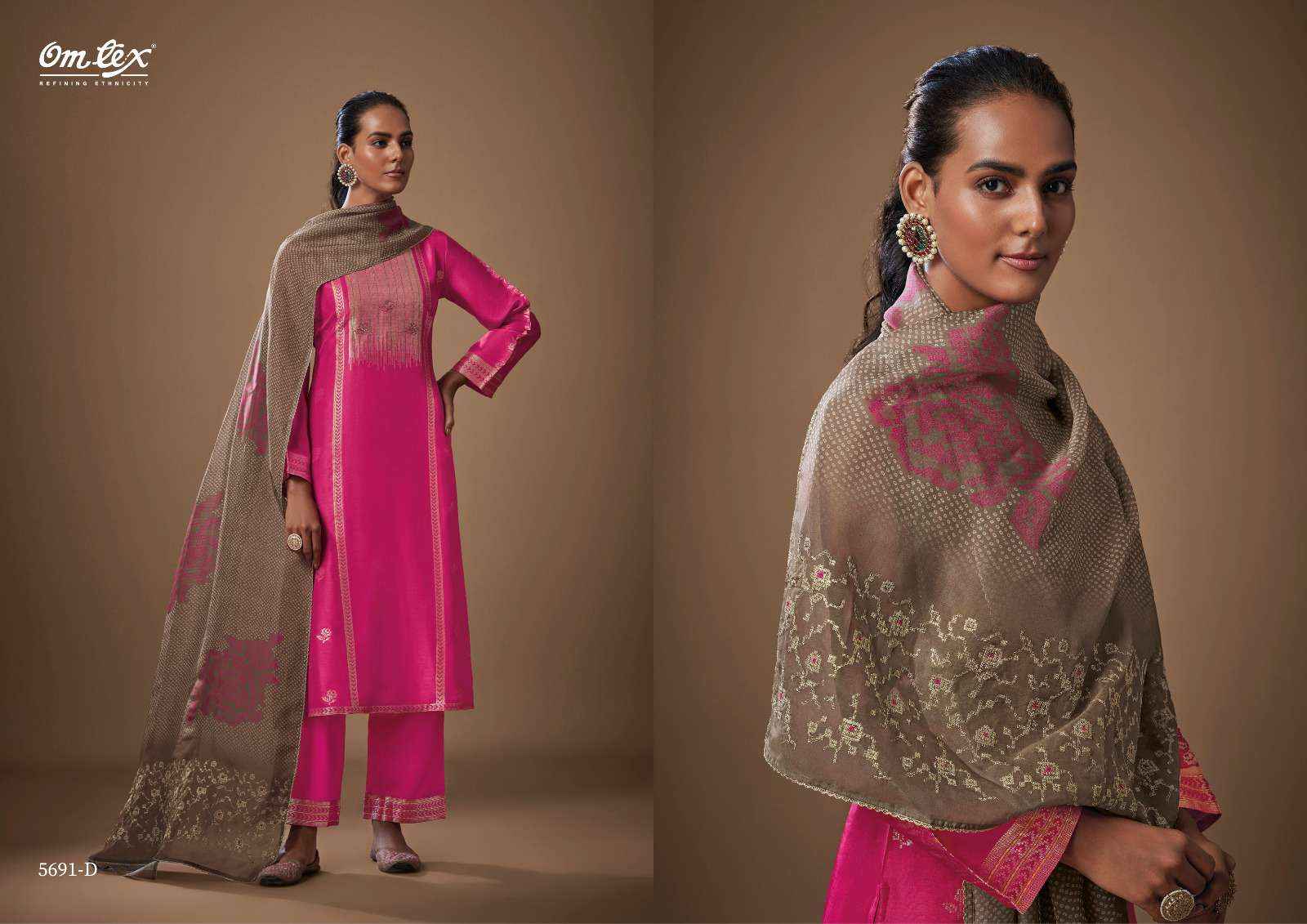 Omtex Posh Pulse Silk Jacquard Dress Material 3 pcs Catalogue