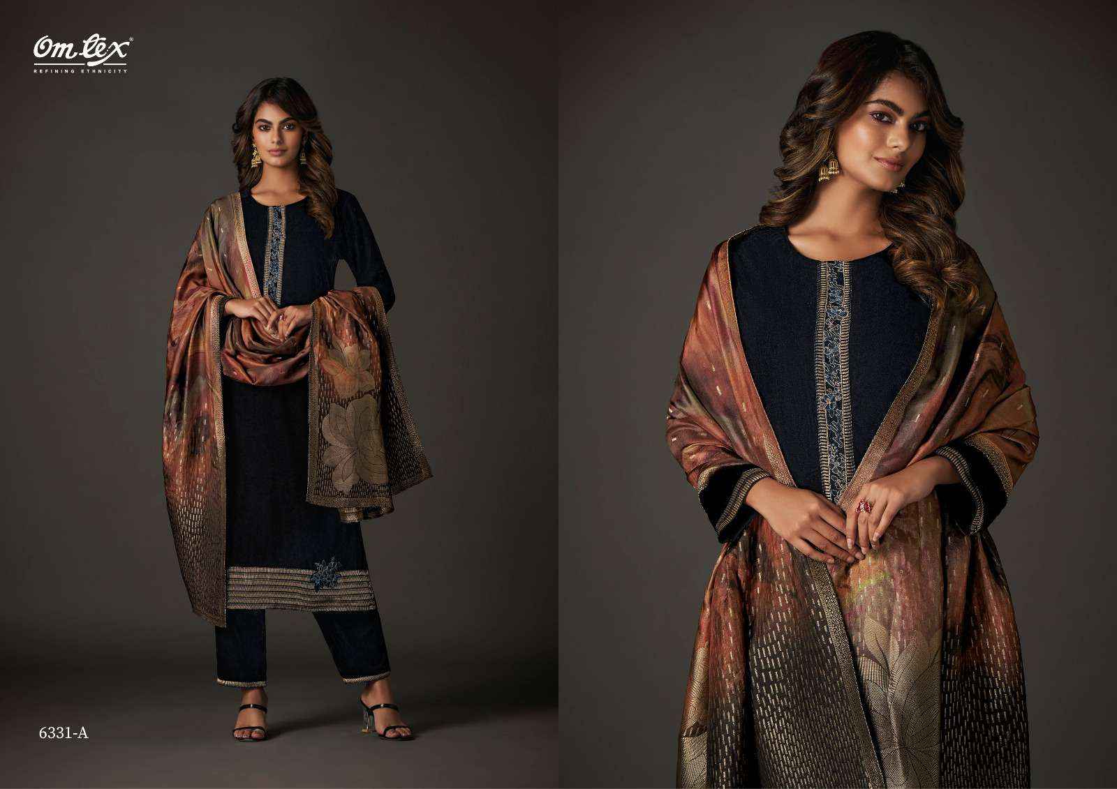 Omtex Style Sangam Velvet Dress Material 4 pcs Catalogue