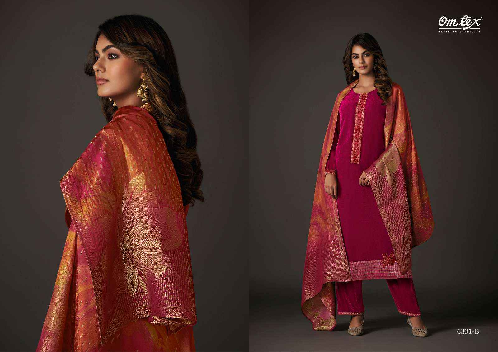Omtex Style Sangam Velvet Dress Material 4 pcs Catalogue