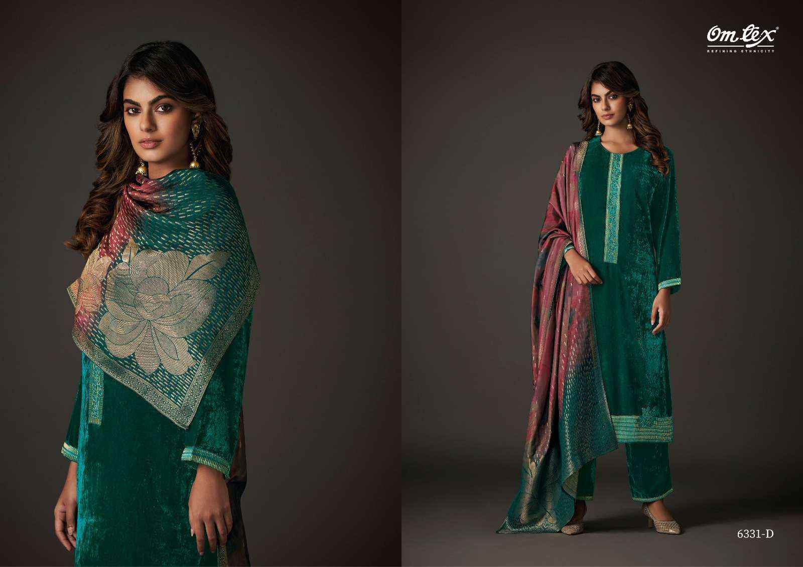 Omtex Style Sangam Velvet Dress Material 4 pcs Catalogue