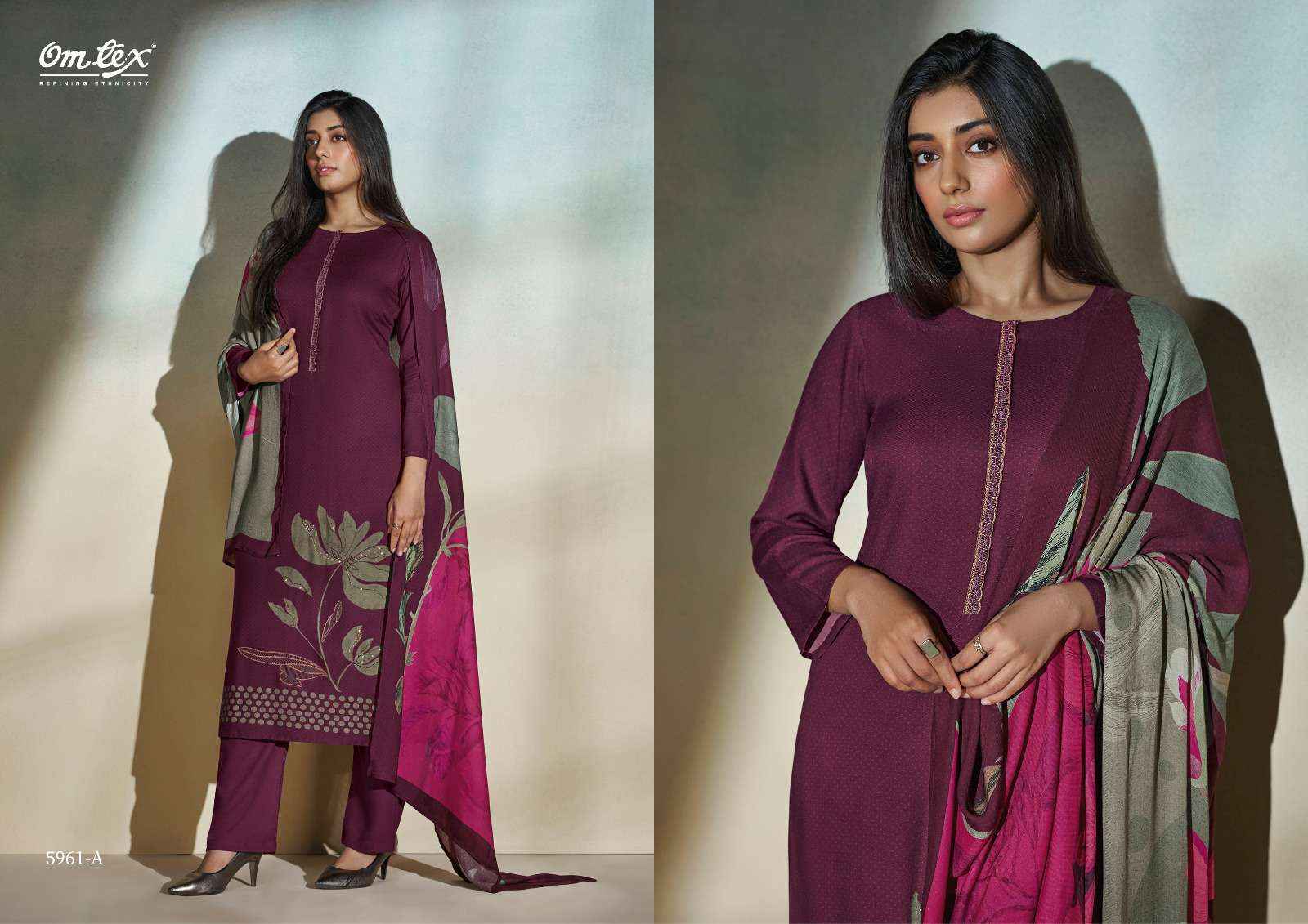 Omtex Zelenia Pashmina Dress Material 4 pcs Catalogue