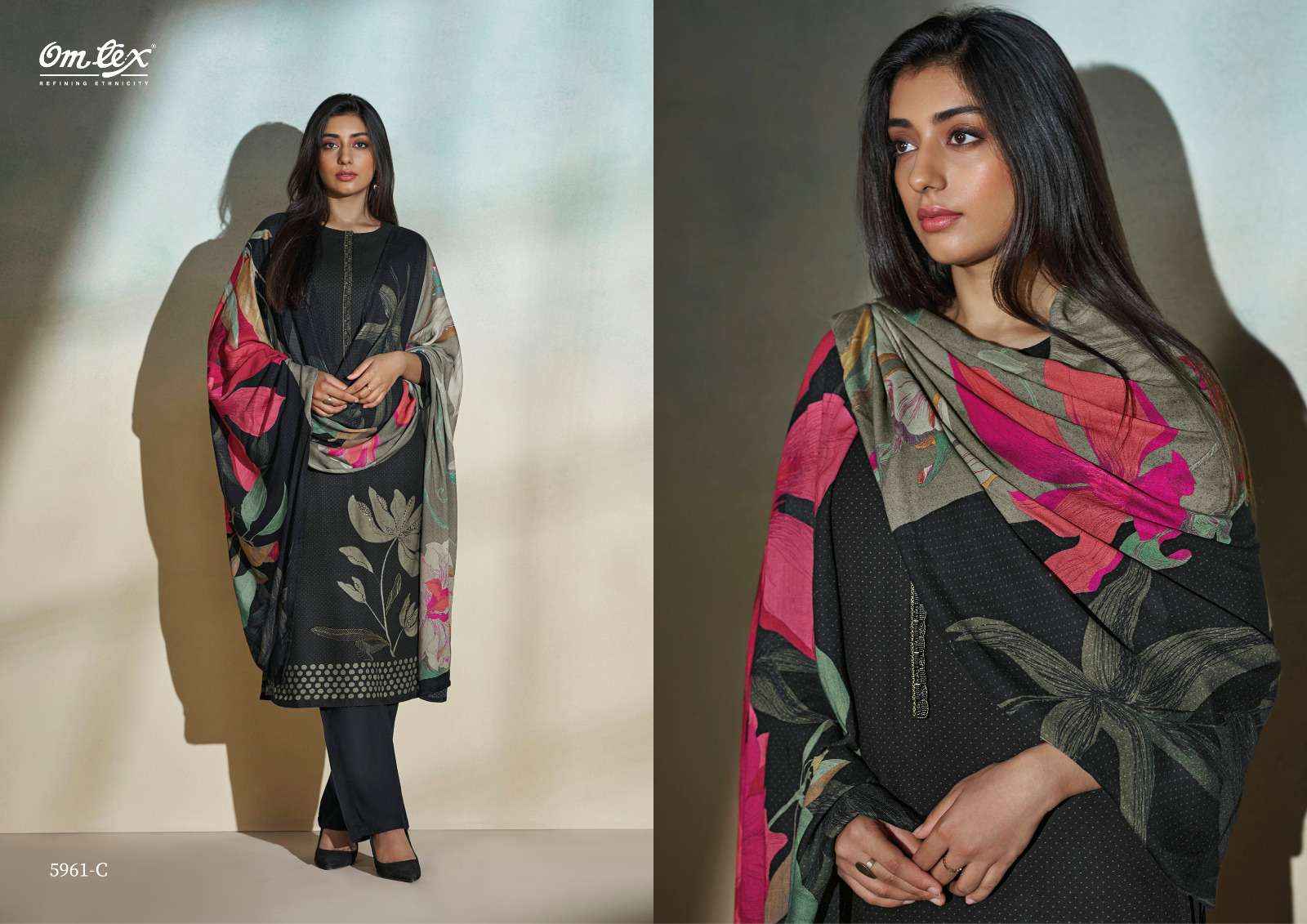 Omtex Zelenia Pashmina Dress Material 4 pcs Catalogue
