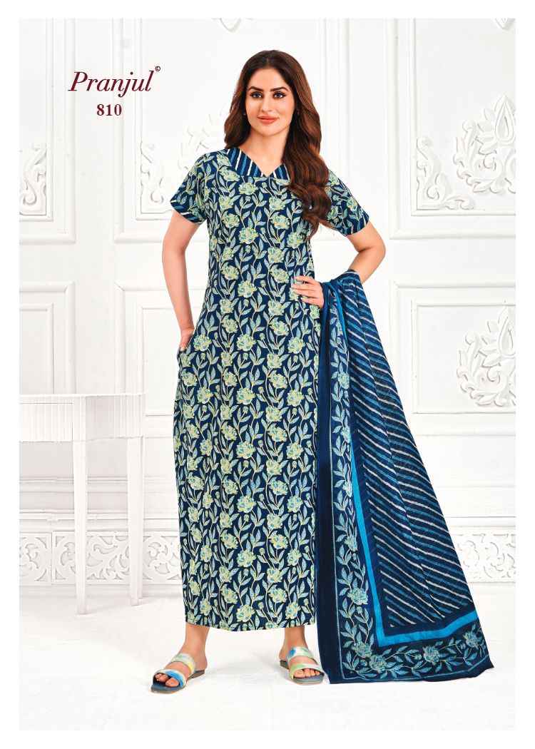 Pranjul Pratishtha Vol 8 Cotton Nighties With Dupatta 24 pcs Catalogue