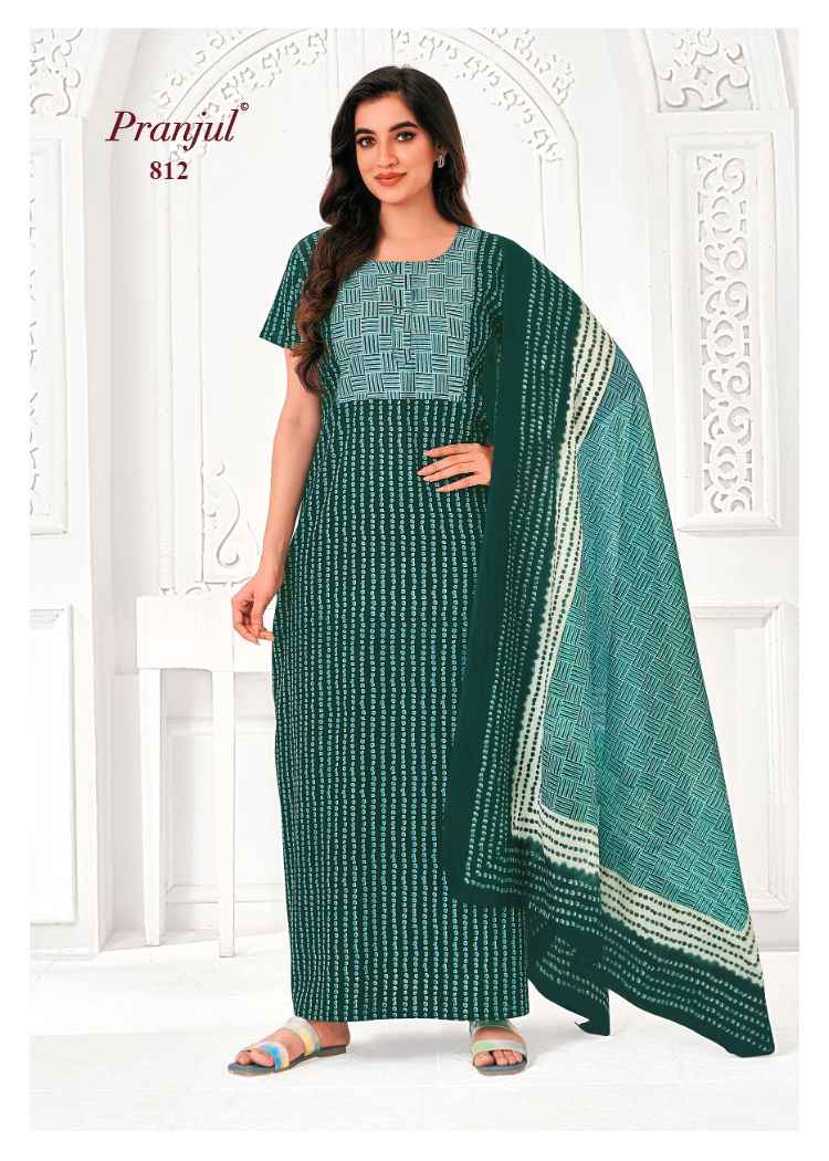 Pranjul Pratishtha Vol 8 Cotton Nighties With Dupatta 24 pcs Catalogue