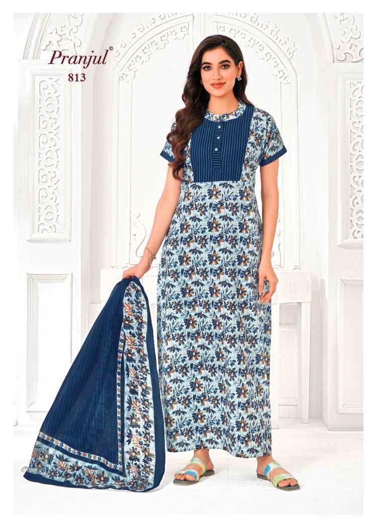 Pranjul Pratishtha Vol 8 Cotton Nighties With Dupatta 24 pcs Catalogue