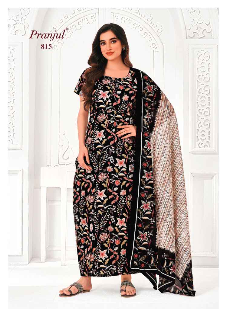 Pranjul Pratishtha Vol 8 Cotton Nighties With Dupatta 24 pcs Catalogue