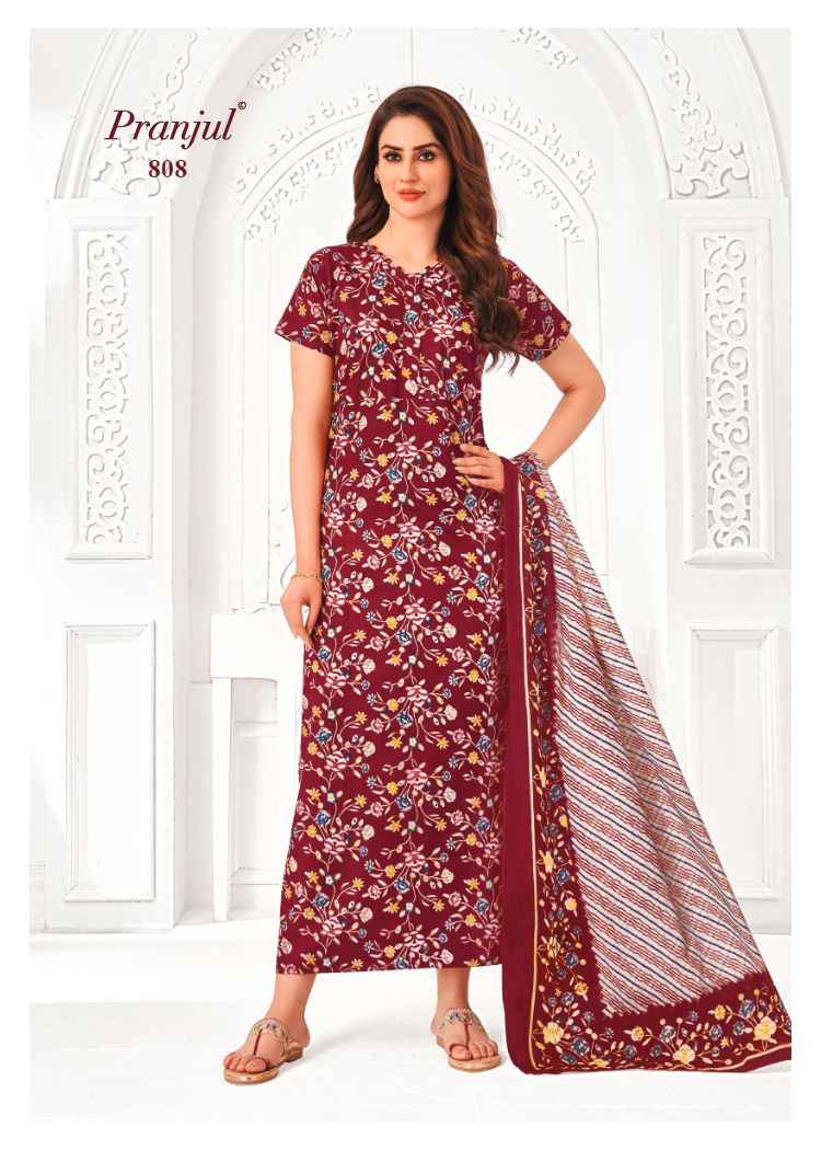 Pranjul Pratishtha Vol 8 Cotton Nighties With Dupatta 24 pcs Catalogue