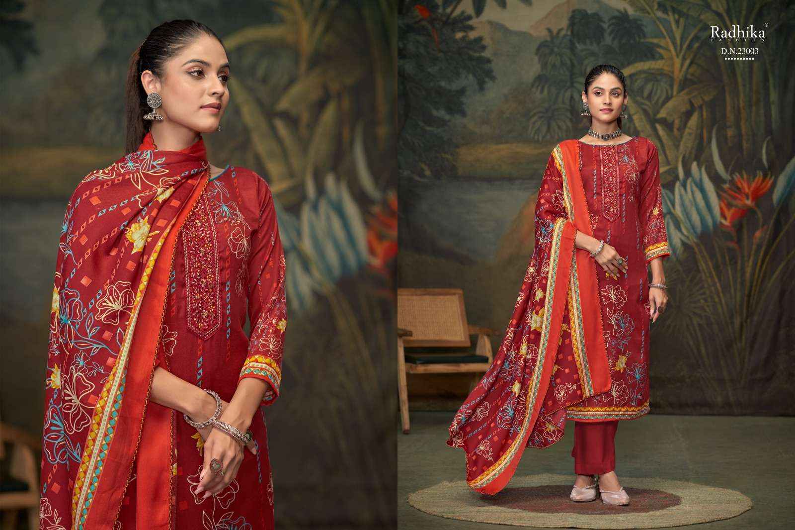 Radhika Azara Flower Valley Vol 2 Cambric Cotton Dress Material 4 pcs Catalogue