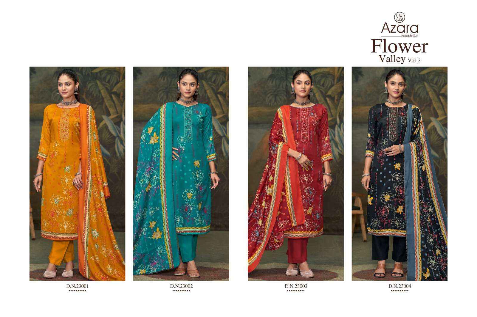 Radhika Azara Flower Valley Vol 2 Cambric Cotton Dress Material 4 pcs Catalogue