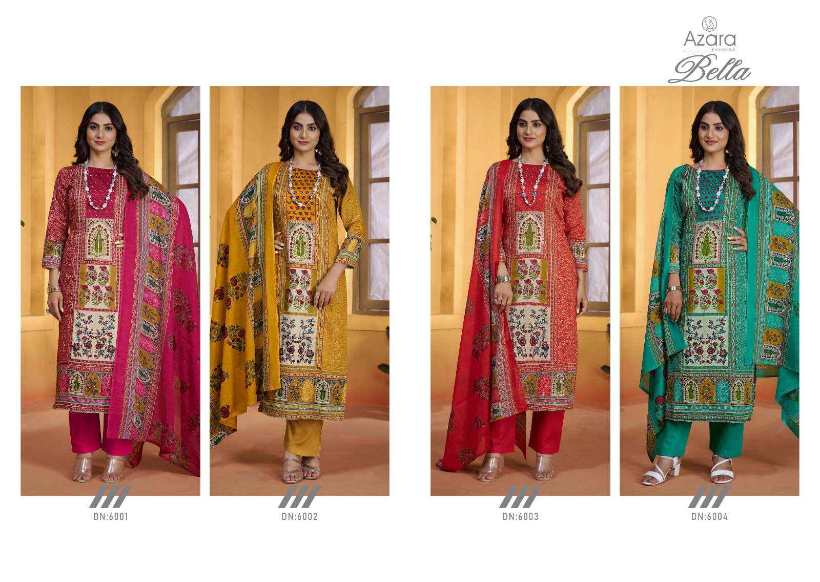Radhika Fashion Azara Bella Jam Cotton Dress Material 4 pcs Catalogue