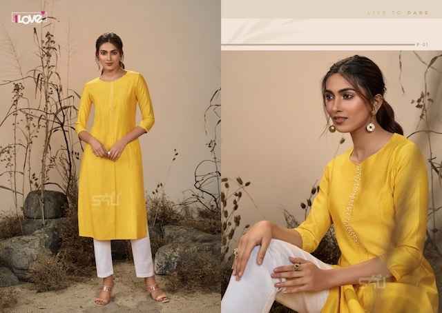 S4U Pearl Viscouse Slub Kurti 8 pcs Catalogue