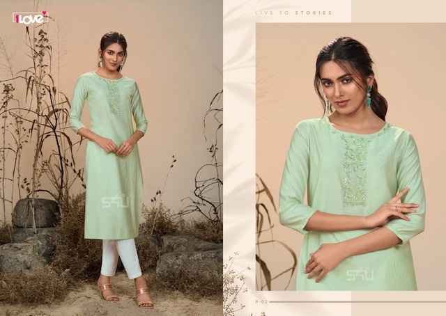 S4U Pearl Viscouse Slub Kurti 8 pcs Catalogue