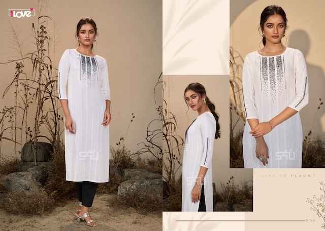 S4U Pearl Viscouse Slub Kurti 8 pcs Catalogue
