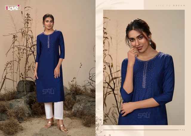 S4U Pearl Viscouse Slub Kurti 8 pcs Catalogue