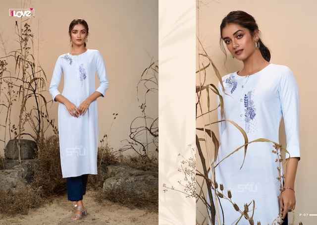 S4U Pearl Viscouse Slub Kurti 8 pcs Catalogue