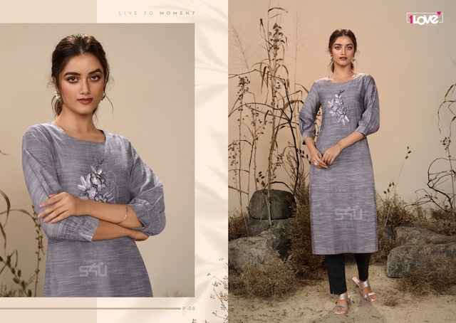 S4U Pearl Viscouse Slub Kurti 8 pcs Catalogue