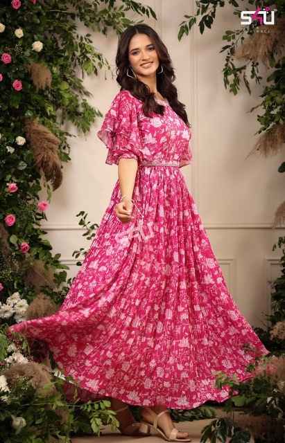 S4U Rangrez Vol 2 Chinon Kurti 5 pcs Catalogue