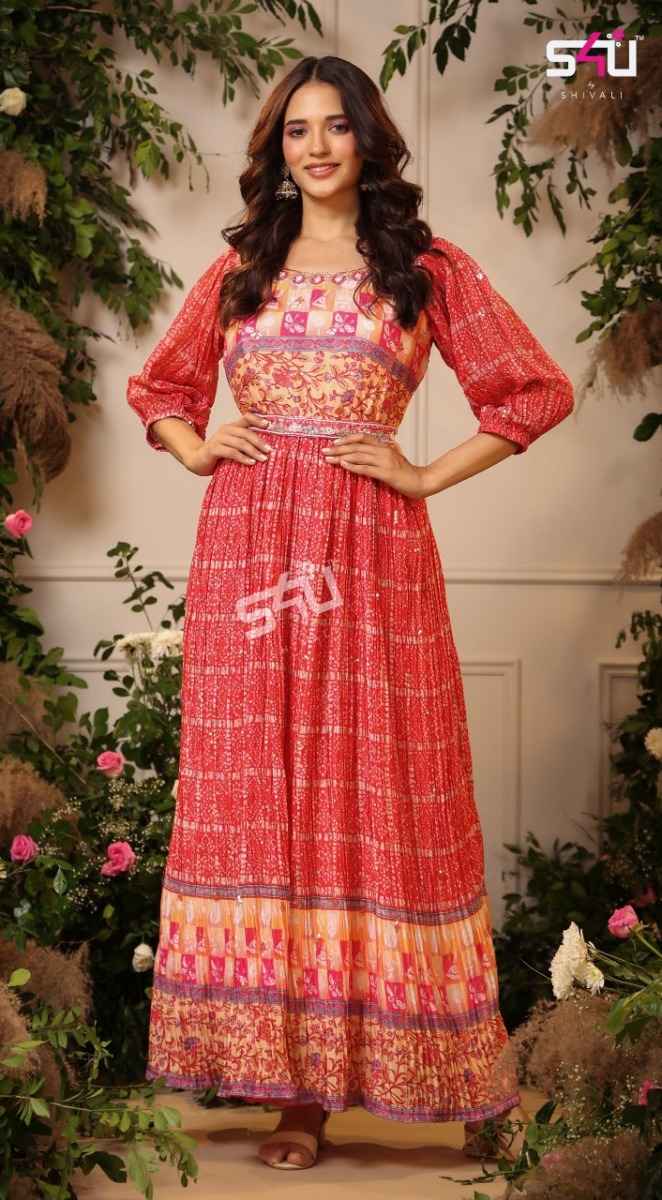 S4U Rangrez Vol 2 Chinon Kurti 5 pcs Catalogue