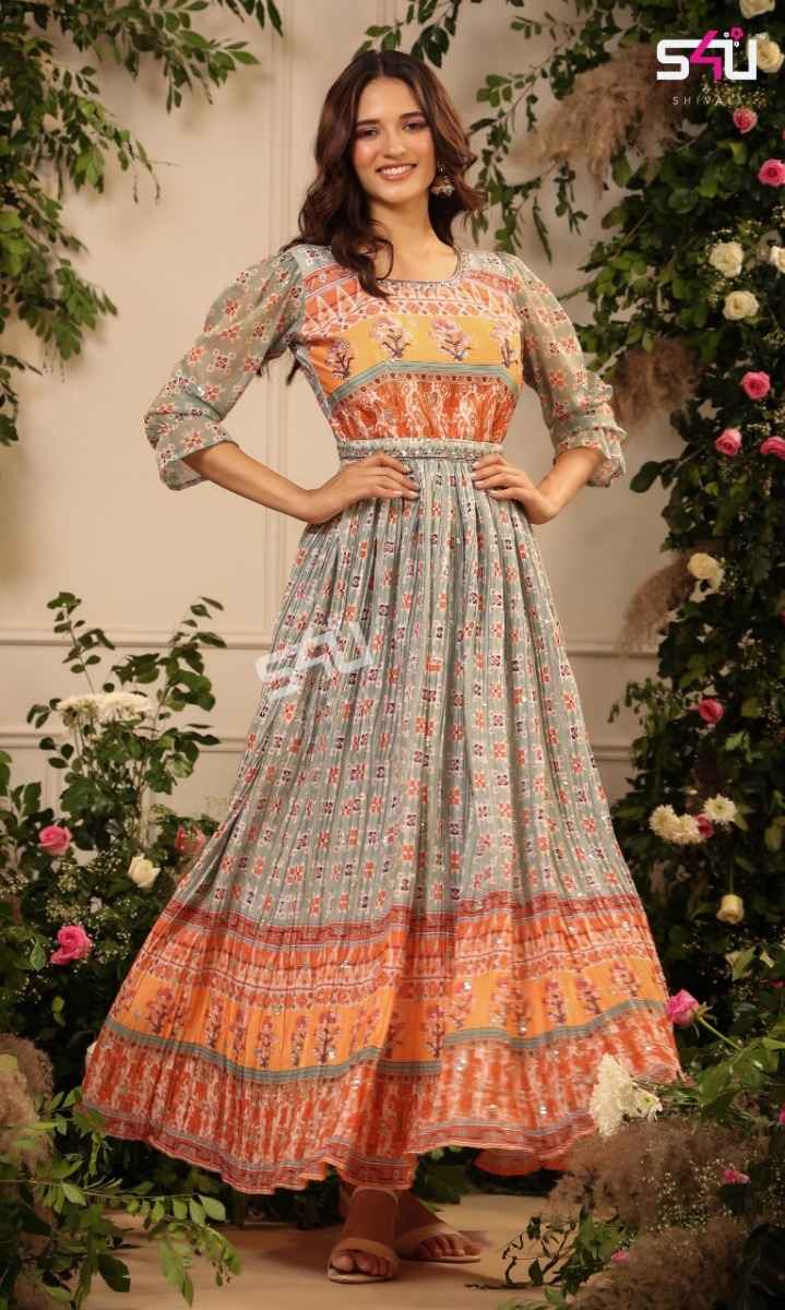 S4U Rangrez Vol 2 Chinon Kurti 5 pcs Catalogue