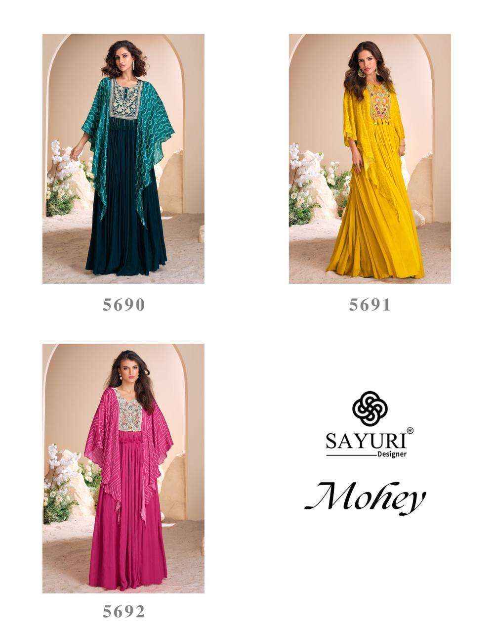Sayuri Designer Mohey Readymade Chinon Dress 3 pcs Catalogue