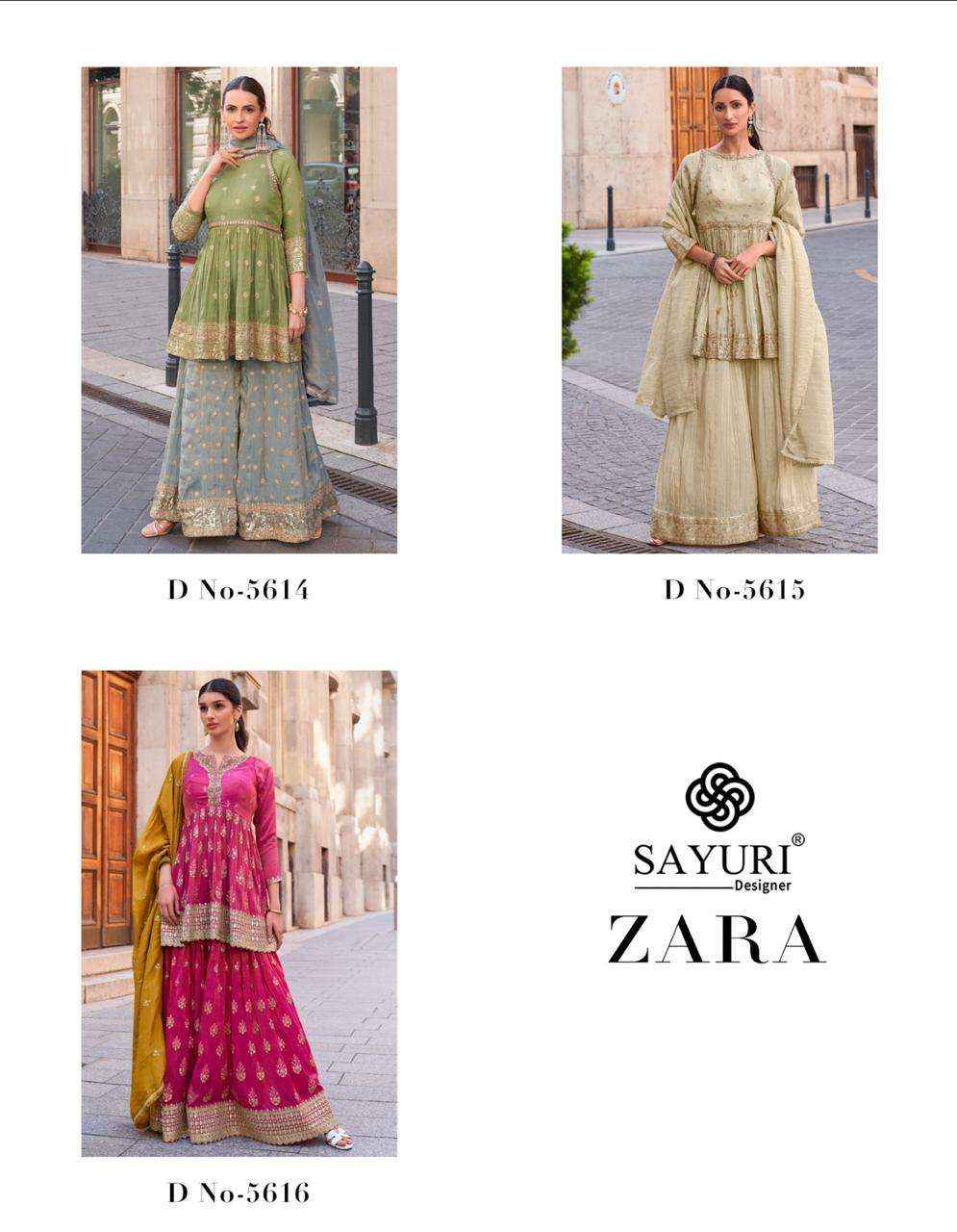Sayuri Designer Zara Readymade Georgette Dress 3 pcs Catalogue
