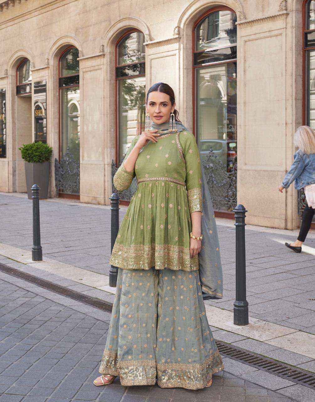 Sayuri Designer Zara Readymade Georgette Dress 3 pcs Catalogue