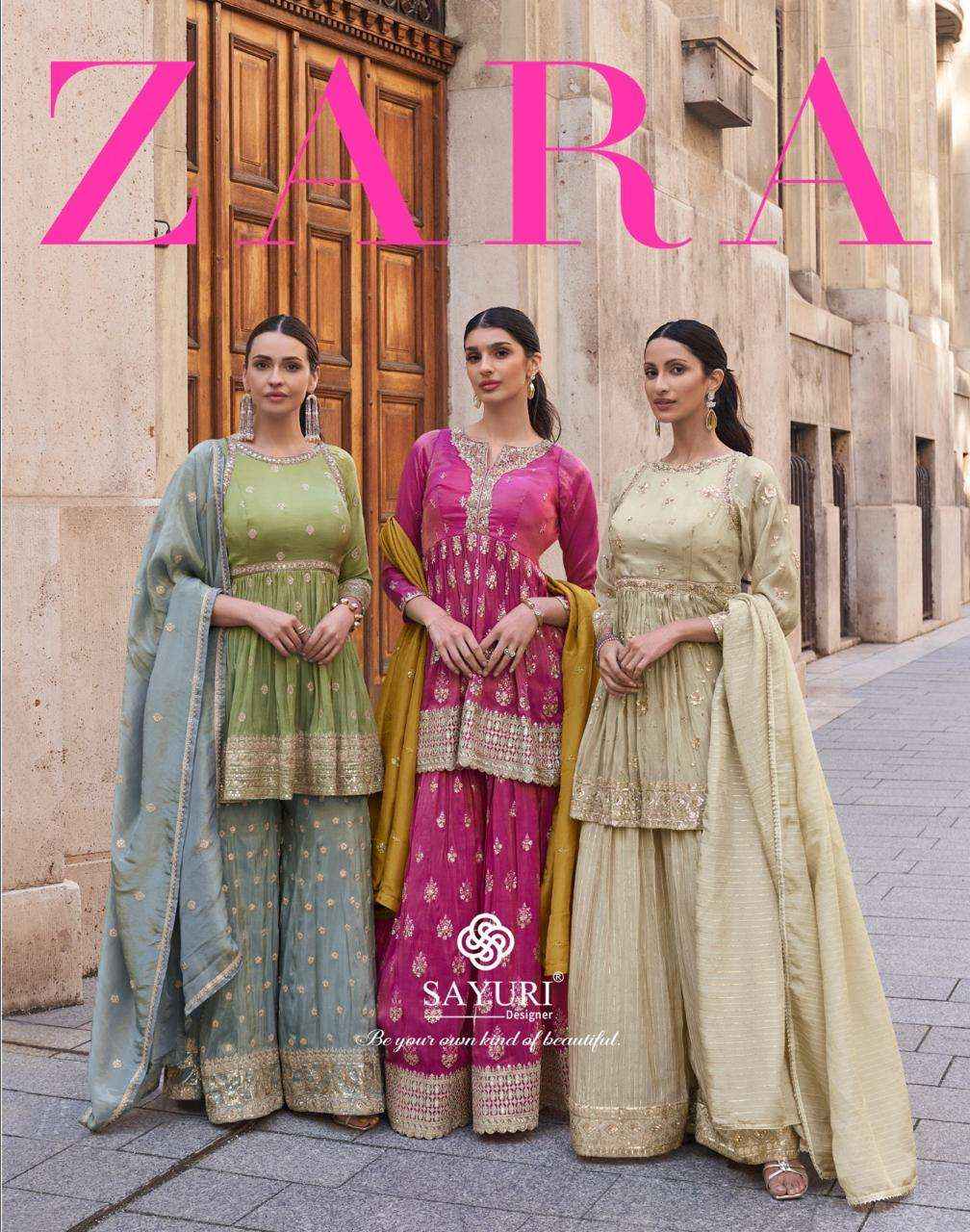 Sayuri Designer Zara Readymade Georgette Dress 3 pcs Catalogue